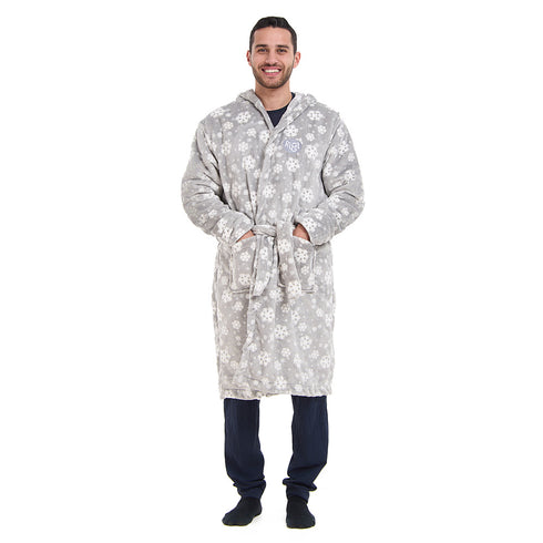 Snuggs Blanket Robe Grey Snowflakes